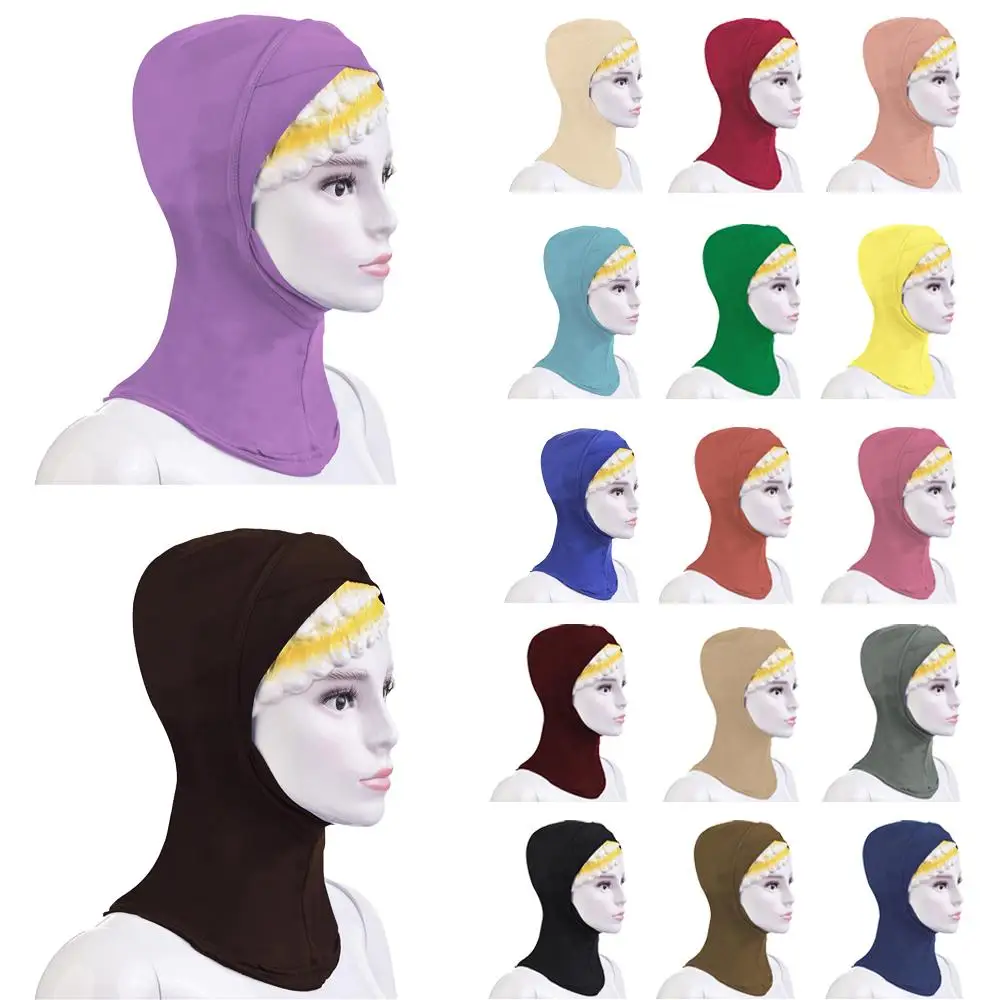 Muslim Women Under Scarf Hat Cap Soft Bone Bonnet Ninja Hijab Islamic Lady Neck Cover Niquabs Ramadan Beanies Amira Middle East