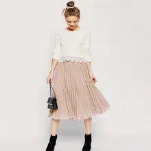 Летние шифоновые юбки для женщин тонкий Винтаж Черный Плиссированные Длинная юбка женский эластичный пояс белый пляжные юбки для Jupe Femme