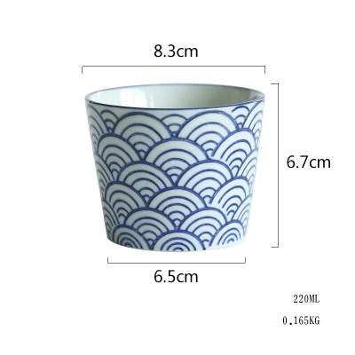 Японский HENGFENG подглазурная цветная ручная роспись керамическая чашка прямая чашка для чая чашка для завтрака - Цвет: 1
