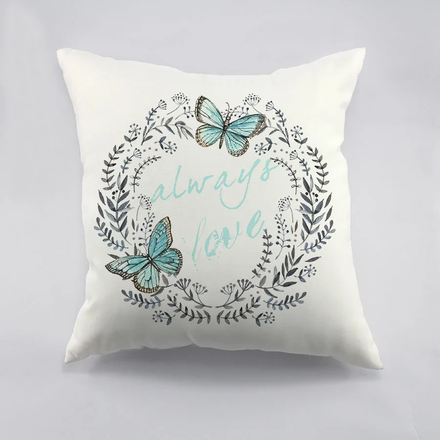 Bedding Pillow Shams Butterfly Letters Pillow Sham Decorative