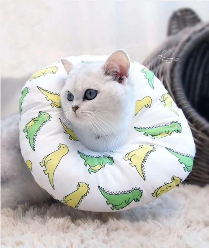 

Pet Elizabeth Circle Collar Cotton Dogs Protective Neck Collar Cat Wound Healing Medical Anti Bite Puppy Recovery Scratching