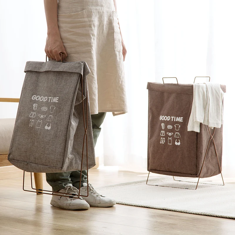 Fabric folding hamper dirty clothes storage basket portable bathroom large waterproof laundry home Organizer mx2251639 | Дом и сад