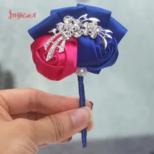 WifeLai-A, 4 шт./лот, жених, корсаж, шелк, свадьба, искусственные розы, драгоценный камень, украшение, свадебная бутоньерка, XH0688