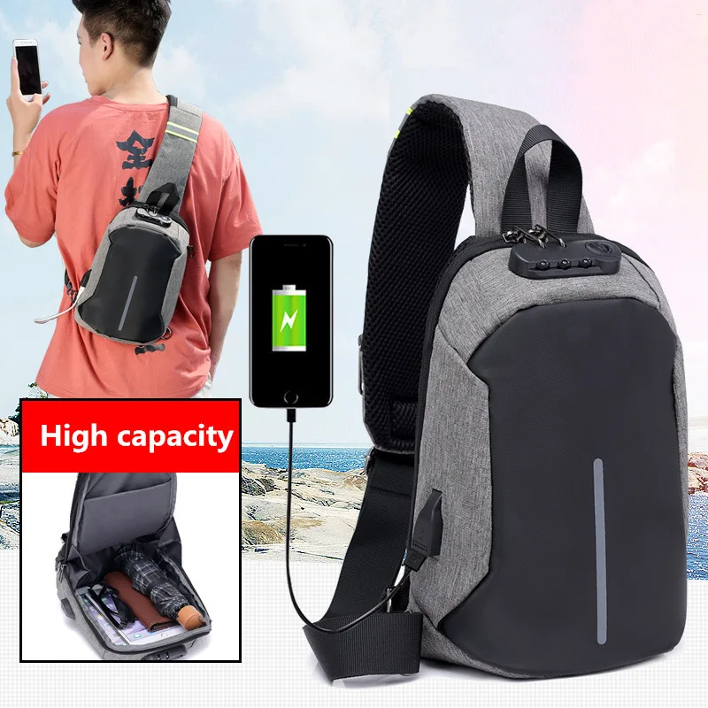

2018 New Anti-theft Chest Pack Men Single Shoulder Bag Male Crossbody Casual Style Waterproof Travel Messengers Bolsa Feminina