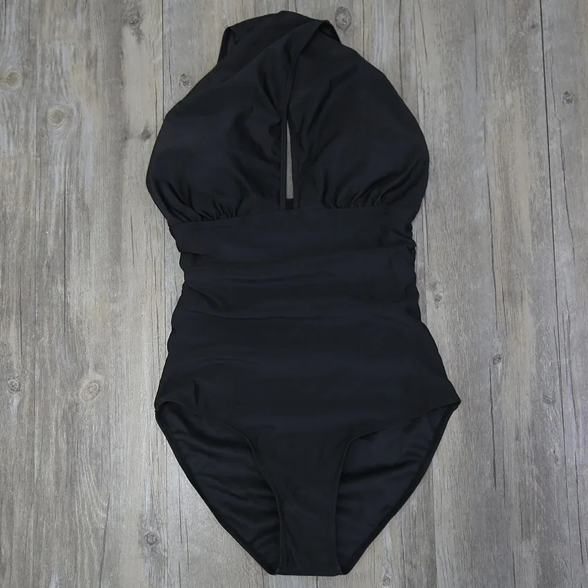 2017-Black-Red-Sexy-Cross-Halter-women-swimwear-one-piece-swimsuit-Black-red-Solid-women-bathing (1)