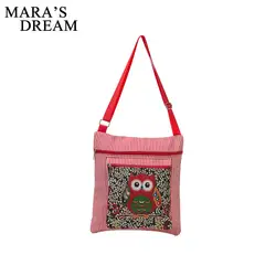 Mara's Dream/женская сумка на плечо с вышивкой большой емкости, рисунок с мультяшной совой, женская сумочка с клапаном, Хлопковая Сумка через