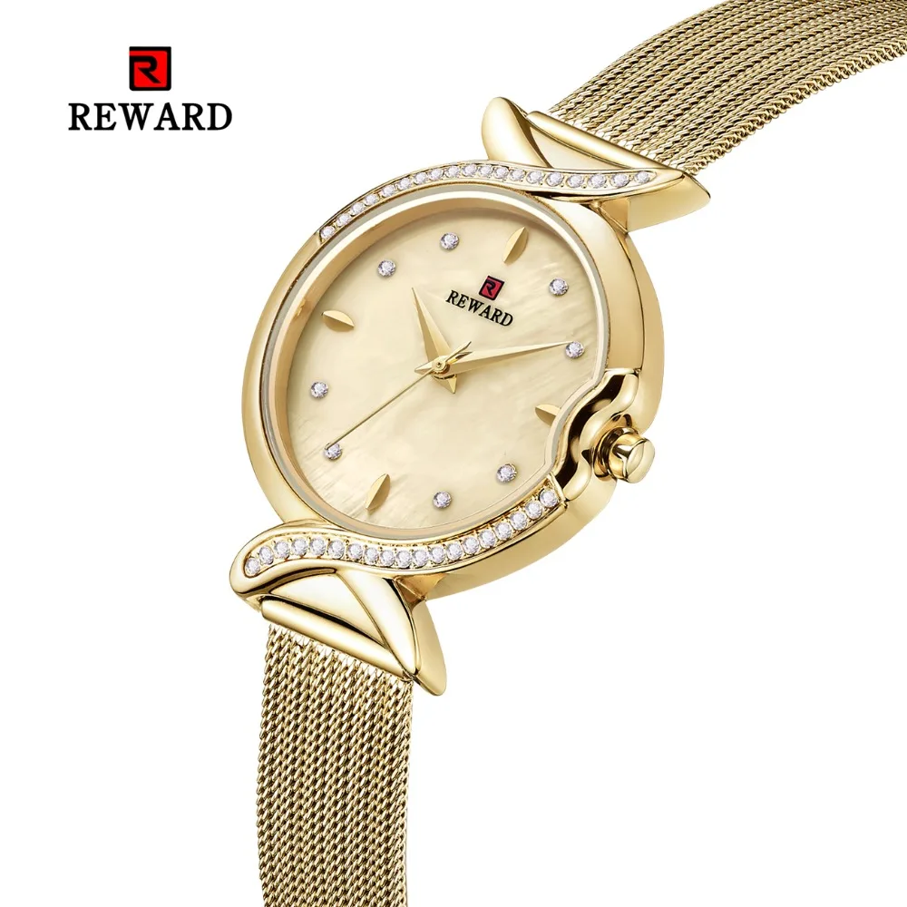 

REWARD Brand Luxury Diamond Women Watches Japan imported movement Waterproof Lady Watches Adjustable steels band zegarek damski