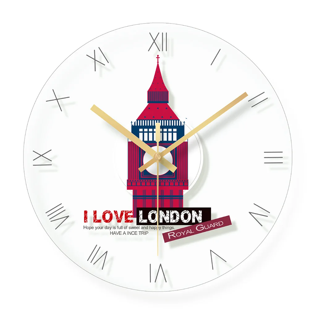 

Big Ben Design Round Clocks Silent Home Cafe Office Bar Decorative Watches Great Britain England London Art Wall Clock
