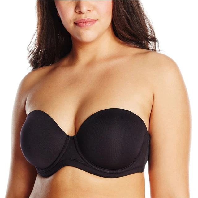 Women Plus Size Strapless Bra Underwire Push Upkhaki Can Hanging