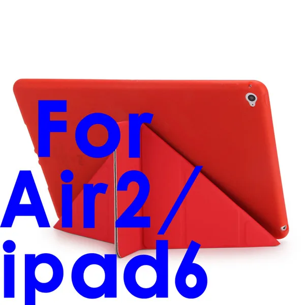 Для Ipad Air 2/iPad Air 1 смарт-чехол для Ipad 5 фигур Стенд Ультра тонкий из искусственной кожи(полиуретан) и мягкого силикона для iPad 5/6 Авто Режим сна/Пробуждение - Цвет: red Air2