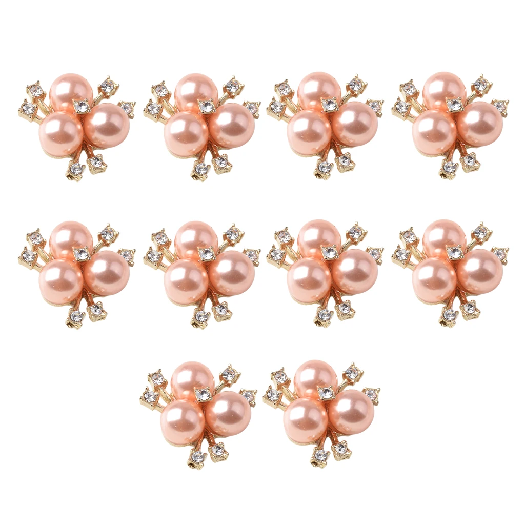 10x цветок из страз-кристаллов жемчужные кнопки для украшения Flatback розовое золото