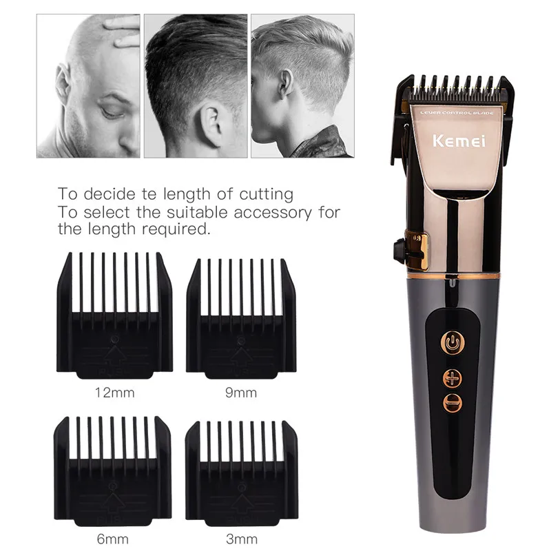 

Kemei 100-240V Rechargeable Detachable Hair Trimmer LCD Display Men Barber Hair Clipper Electric Cutter Hair Cutting Machine 345