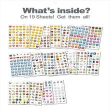 19 pieces lot Sheets Stickers Cute Lovely Smile Face For Notebook Message Twitter Vinyl Funny Creative