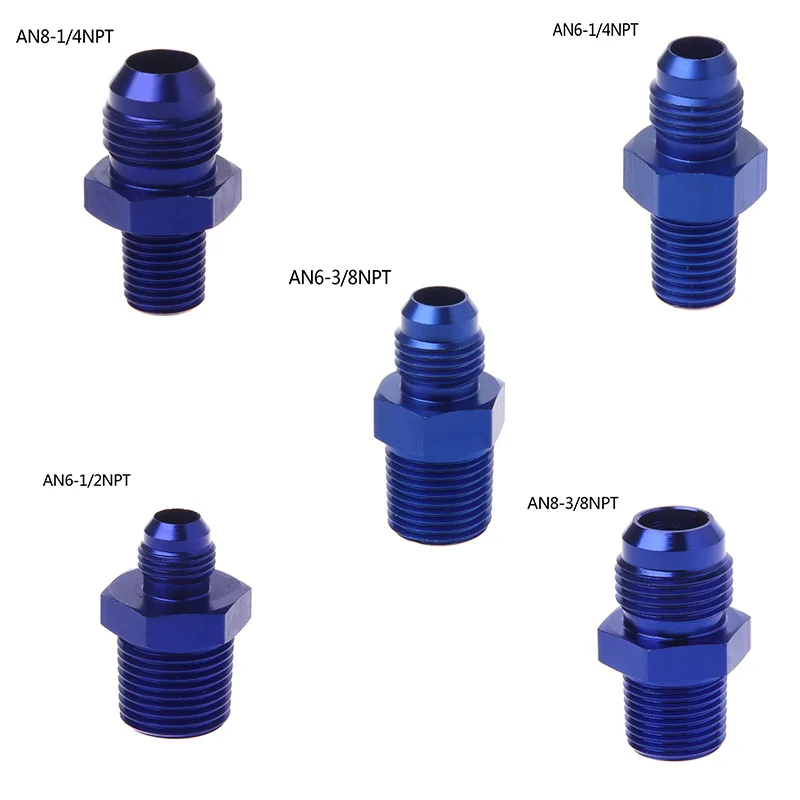 

Various AN6 AN8 NPT Straight Fuel Oil Air System Hose End Fitting Adapter Blue 1/2 1/4 3/8
