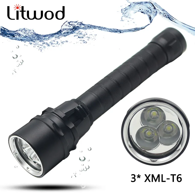 

Z20 D53 LED Diving Flashlight Swimming torch 9000Lum 3* XM-L T6 Waterproof Diving light Underwater 120 Meter Camping Lantern