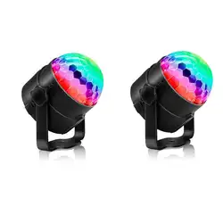 MeterMall 2 шт. светодиодный 3 Вт RGB мини хрустальный шар сценический светильник со звуковым управлением AC85-265V (без пульта дистанционного