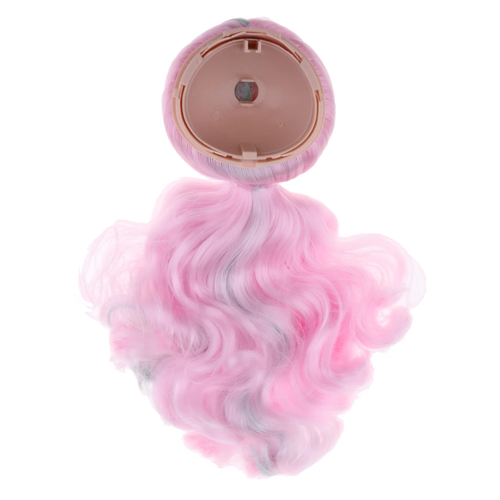 Dolls Wig Ice Cream Curly Hair with Head Scalp Shell Kit for 12inch RBL Neo Blythe Custom Accessories