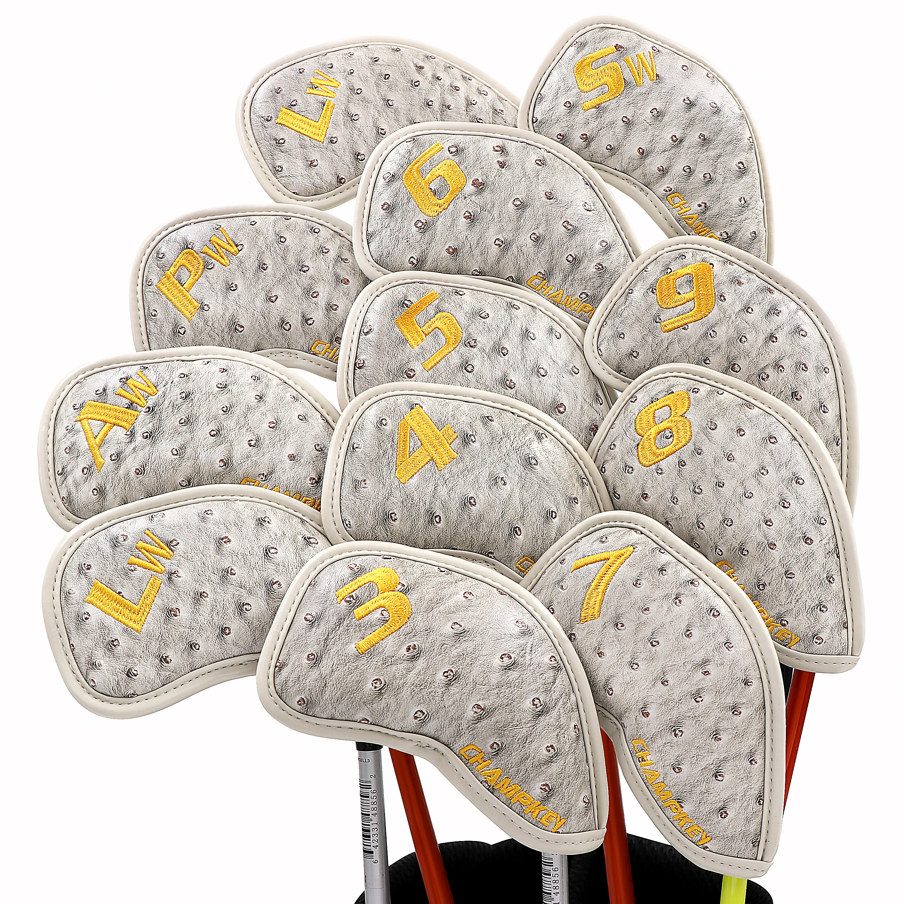 CHAMPKEY NEW Original Design Golf Iron Headcover 12 PCS/SET High Quality Pu Leather Golf Head Cover