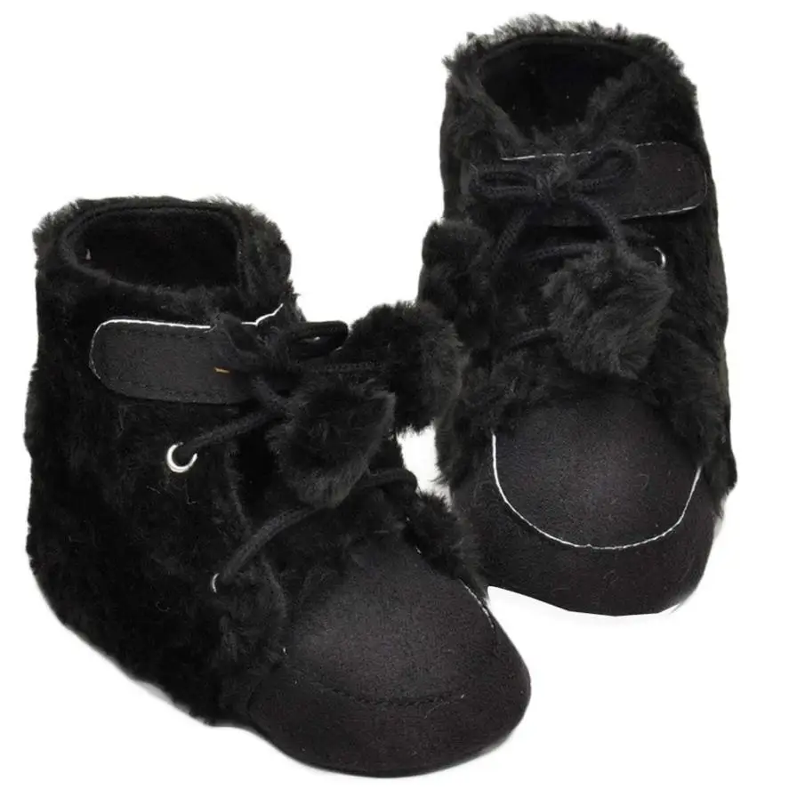 Прямая поставка; ; дешевая детская обувь; ботинки для малышей; обувь для девочек; детские ботинки; милые теплые мягкие детские теплые ботинки; зимние ботинки - Цвет: Черный
