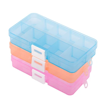 

Free Shipping 1 Piece Wrestling Component Box Parts Color Transparent Color Plastic Mini Case 10 Grid Tools