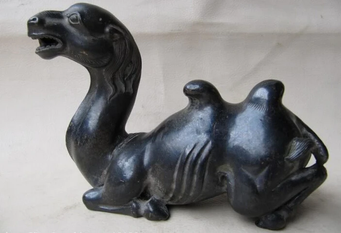 

USPS to USA S3034 China classic 100% Pure Bronze Copper Carved kindly Camel desert ship Statue B0401