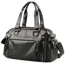 Сумка через плечо черная из искусственной кожи мужская сумка-мессенджер Большая вместительная трендовая модная Дорожная сумка Повседневная Мужская винтажная упаковка