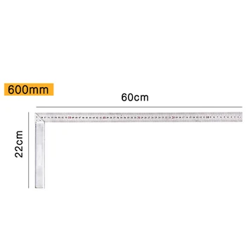 

1x250 -500mm 90 Degree Square Set Right Angle Ruler Guide Aluminum Alloy Durable