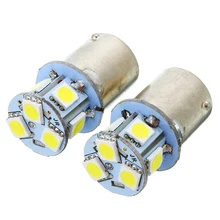 2 шт. DC 12V BA15S R5W 1156 5050 8SMD светодиодный Автомобильный задний указатель поворота, задний габаритный фонарь, парковочная лампа стоп-сигнала, белая автомобильная лампа