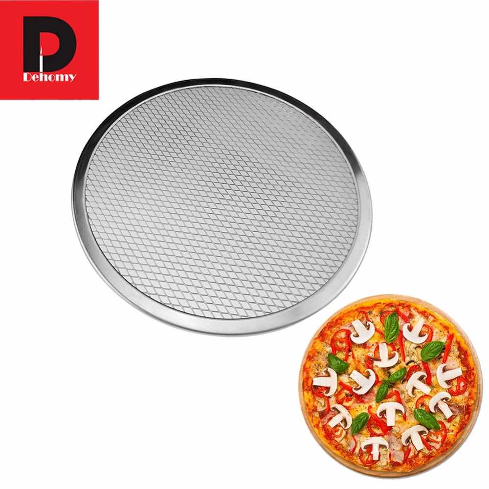 6-12 Aluminium Flat Mesh Pizza Screen Oven Baking Tray Net Cookware Plate Pan