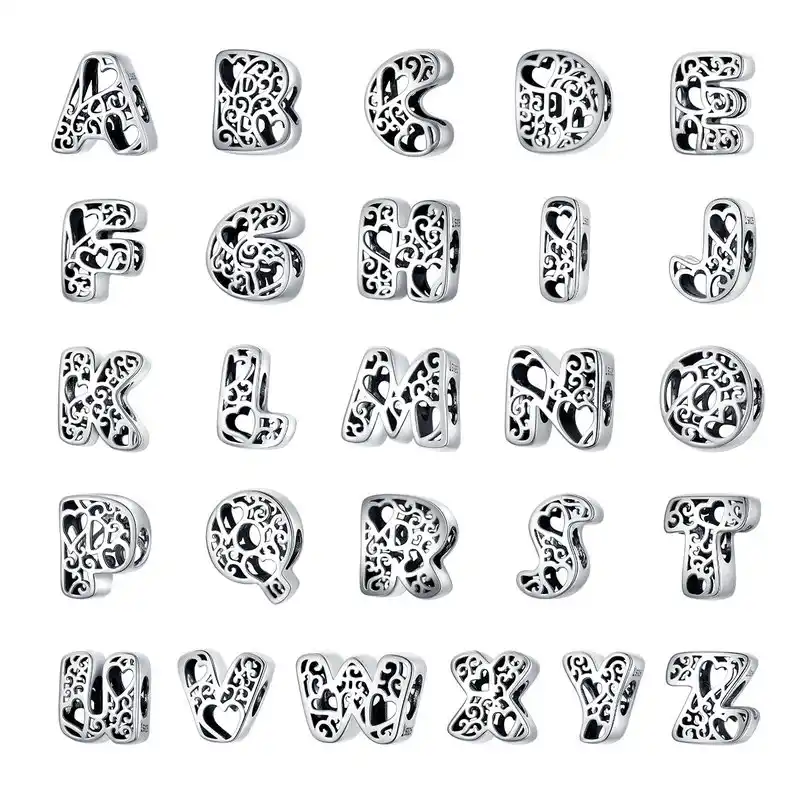 Bamoer Funny Bubble Letter Alphabet Metal Beads For Original