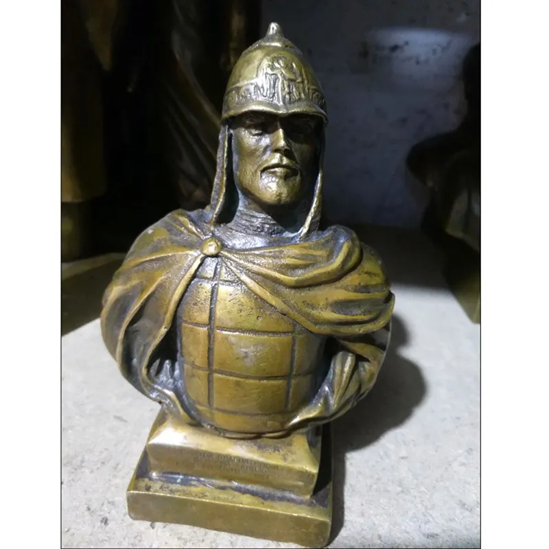 Billig Russische Zaren NICHOLAS II Samurai Büste Statue Bronze Statue Figuren Kunst Handwerk Hause Dekoration L3429