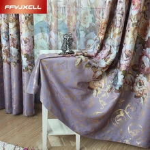 New Pastoral Printed Castle Window Tulle Curtains For living Room/ Bedroom Blackout Curtains Window Treatment /drapes Home Decor