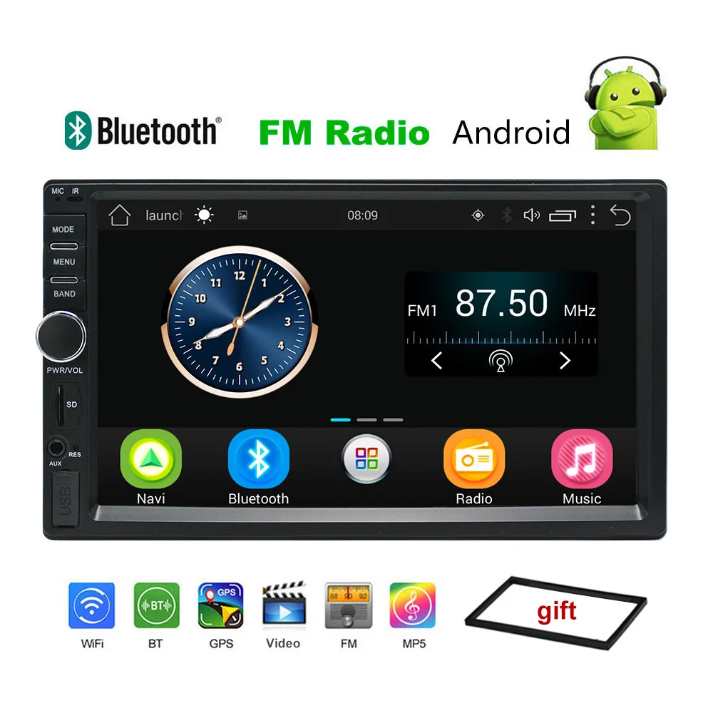 

Auto Android 7" car radio GPS navigation 2din TouchScreen 1024x600 Universal multimedia WIFI BT USB For Nissan Volkswagen TOYOTA