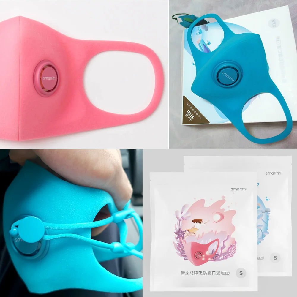 3 шт. Xiaomi Smartmi анти-загрязнения маска для лица для детей Воздушный спорт блок респираторы PM2.5 дымка анти-дымка регулируемый ухо висячие