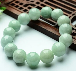 

100% Natural A Grade (Aqua jadeite) Carved 13mm Round Bead Bracelet