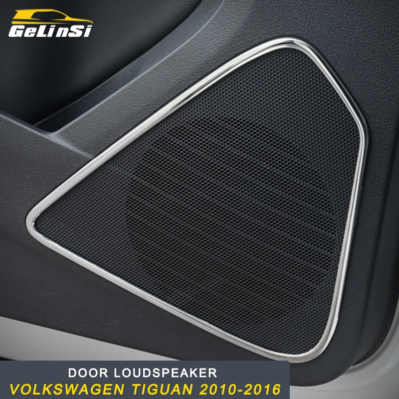 

GELINSI Car door loudspeaker frame cover trim Sitcker for Volkswagen Tiguan 2010-2016
