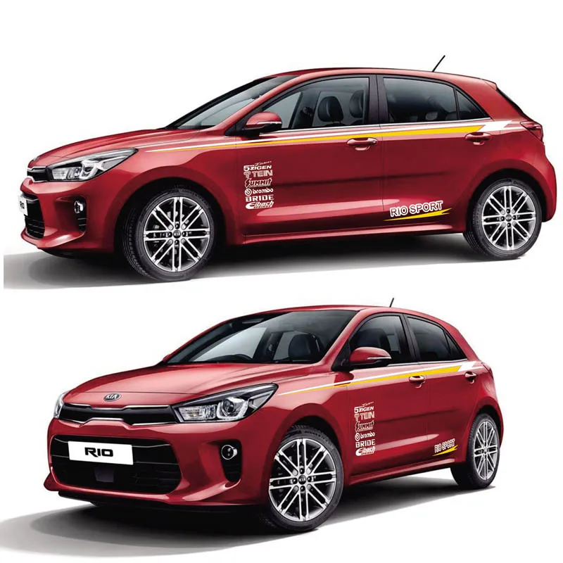 

World Datong Sport Stripes Car Stickers For KIA RIO car Both side body Customized Decal sport auto stickers