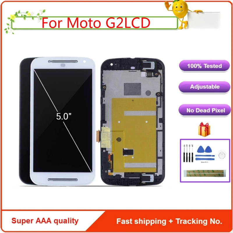 

LCD For MOTOROLA MOTO G2 Display Touch Screen with Frame Replacement For Moto G2 LCD G+1 XT1063 XT1069 XT1068 Display With Tools