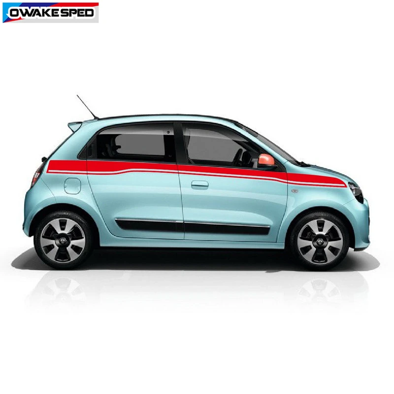 Для Renault Twingo 5 дверей Спортивные поясные линии в полоску автомобильные аксессуары авто боди Декор Наклейка креативная виниловая наклейка гоночный стиль