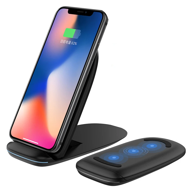 Qi Standard 10W Foldable Fast Wireless Charger Charging Pad Stand for