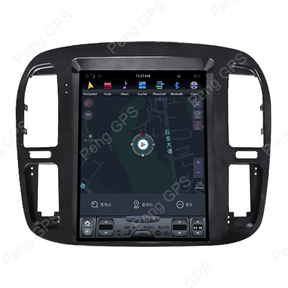 12," ips Android автомобильный gps-навигация, dvd-плеер подходит для Toyota Land Cruiser LC100/TLC 100 1998-2002 Tesla стиль радио Поддержка