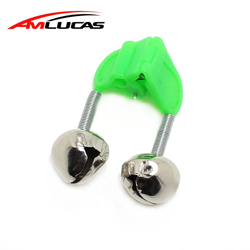 Amlucas 1 قطعة الصيد قضيب أجراس قضيب المشبك تلميح كليب أجراس حلقة توهج في الظلام الأخضر ABS ملحقات صيد سمك أداة WE1022