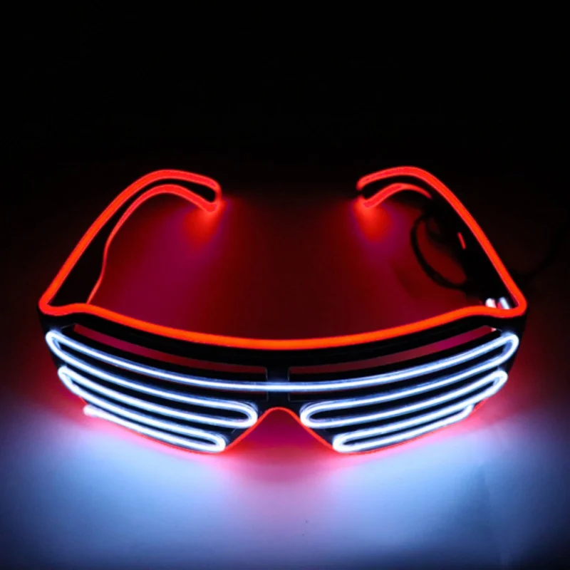 Riding Party LED Glasses Plastic Blinds Shape Cold Light Night | Спорт и развлечения