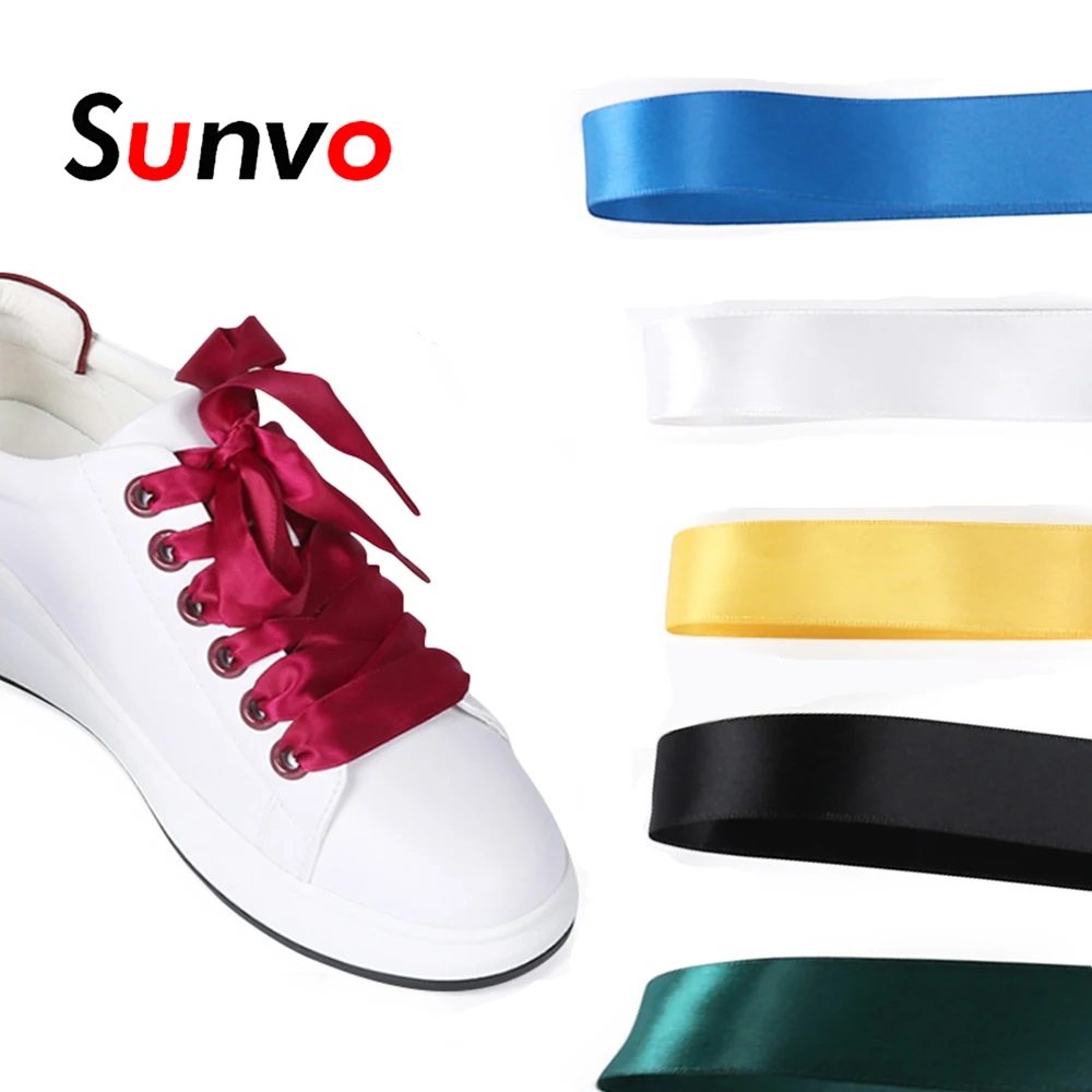 Sunvo атласные шелковые шнурки для кроссовок повседневная спортивная обувь ширина