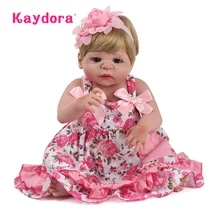 KAYDORA 55 cm Reborn Baby Mädchen Lebensechte reborn baby corpo inteiro de silikon menina lol puppen Mädchen reborn silikon brinquedos(China)