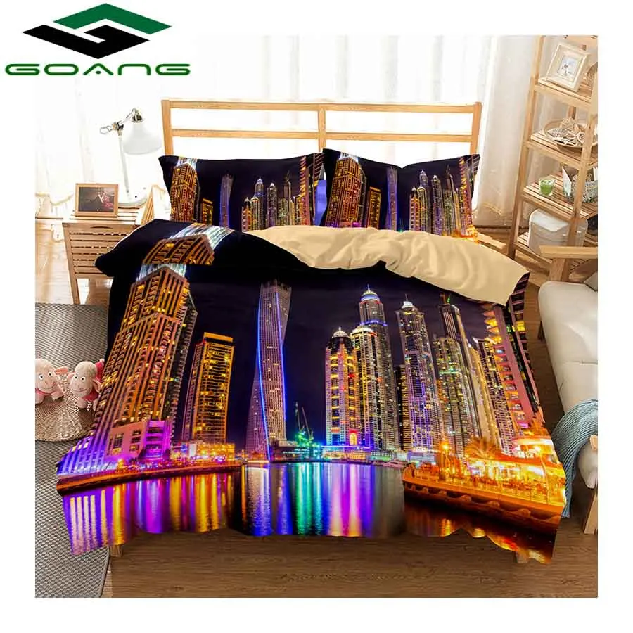 GOANG Комплект постельного белья 3d цифровая печать красивый город ...