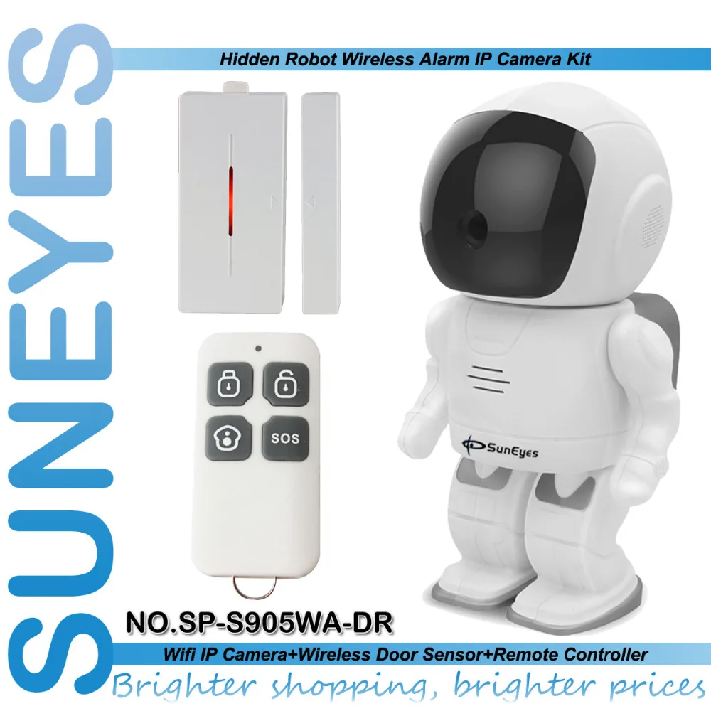 

SunEyes SP-S905WA-DR Smat Robot IP Camera 1.3MP 960P HD with Magnetic Door Sensor Remote Control Alarms Surveillance Camera
