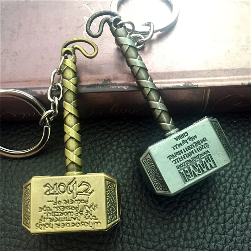 

The Avengers 4 Thor's Hammer Mjolnir Keychain New Pewter Keyring Toy Thor Key Chain Men Jewelry Keychains