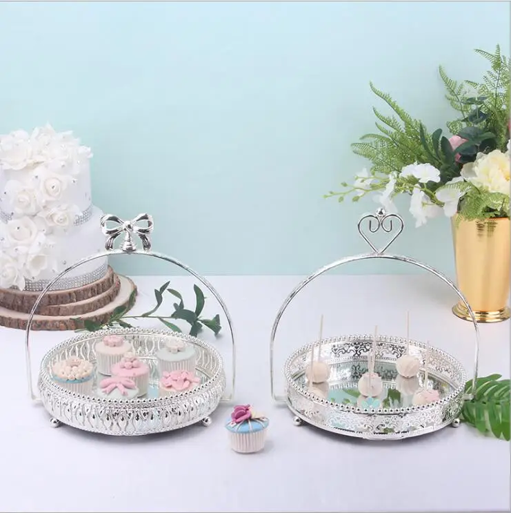 Europe metal round serving trays decorative candy/kitchen/dessert tray