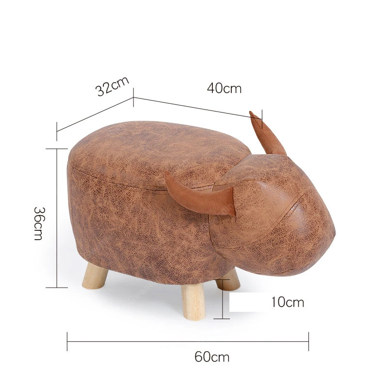 Скандинавские Животные Слон корова стул деревянный современный деревянный диван подножка маленький стул гостиная спальня скамейка детская мебель